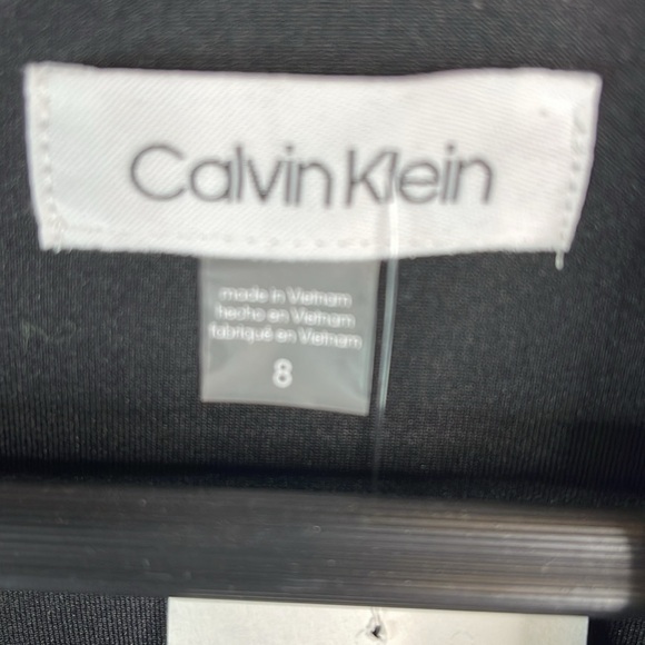 Calvin Klein NWT Sleeveless Ponte ColorBlock Sheath Dress Black White Animal 8 - Picture 8 of 12